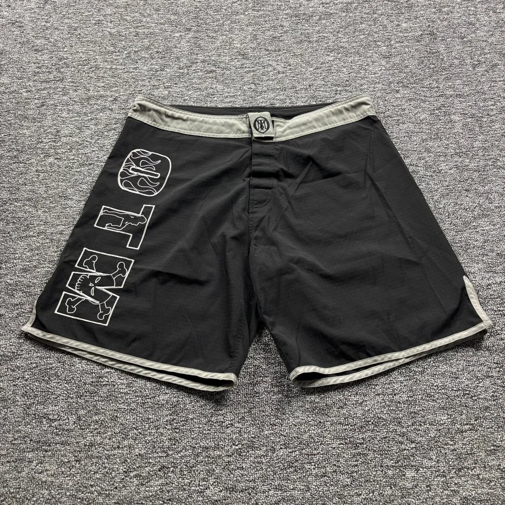 Y2K Grunge OTM Fight Shop MMA BJJ Grappling Black Board Shorts Size 36